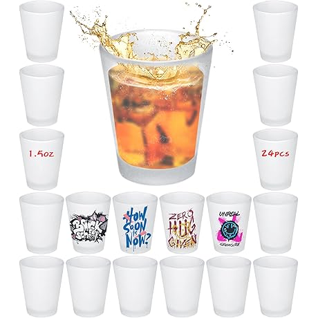 Sublimation Frosted Shot Glasses with Heavy Base - Perfect for Personalizing with Your Designs!