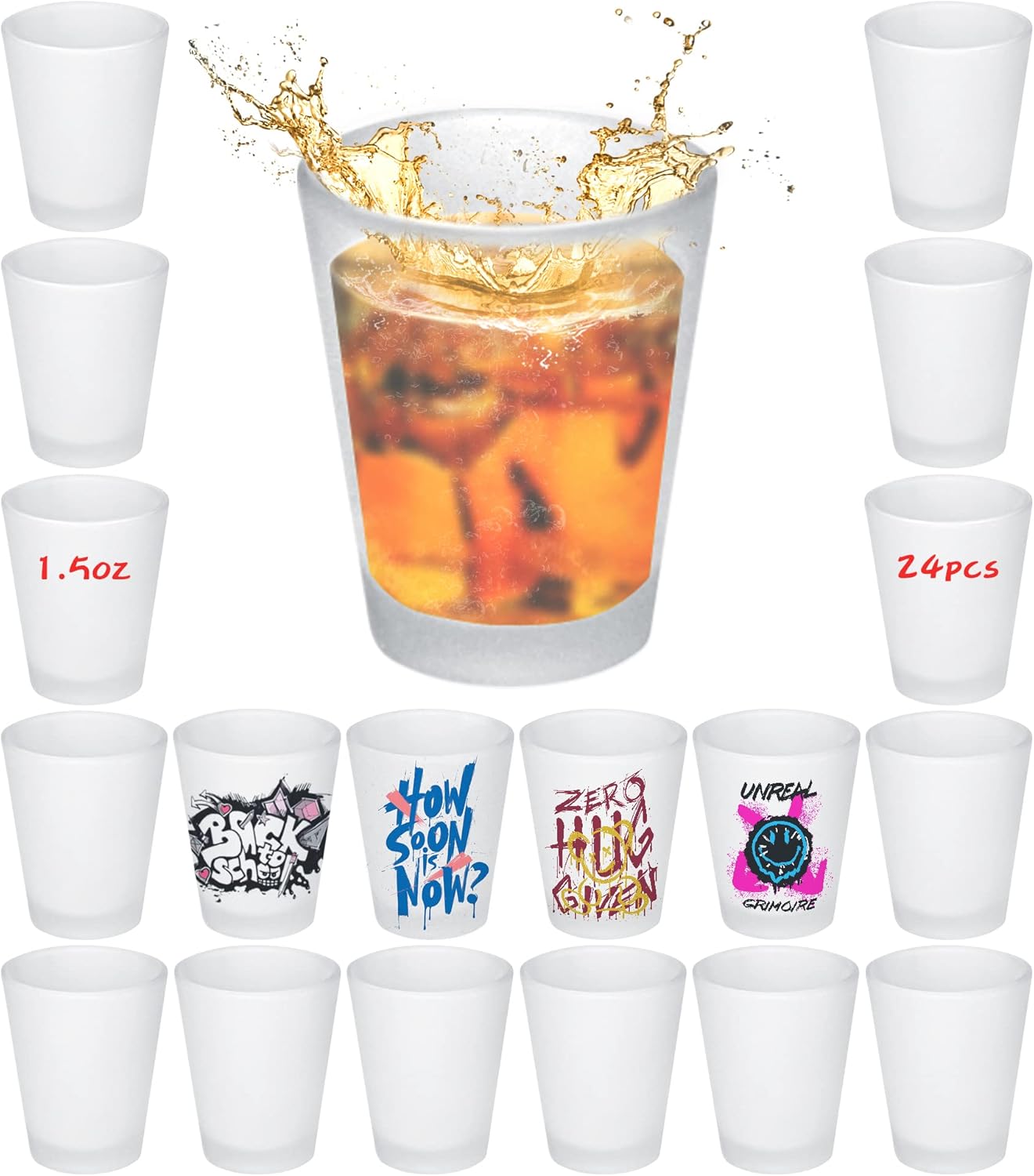 sweet grain Sublimation Frosted Shot Glasses with Heavy