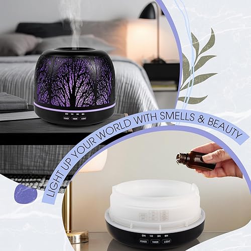 Miniatura 7 de ARVIDSSON Difusor de aceite esencial de 16.9 fl oz, difusores de metal para aceites esenciales, difusor de aromaterapia para habitaciones grandes,
