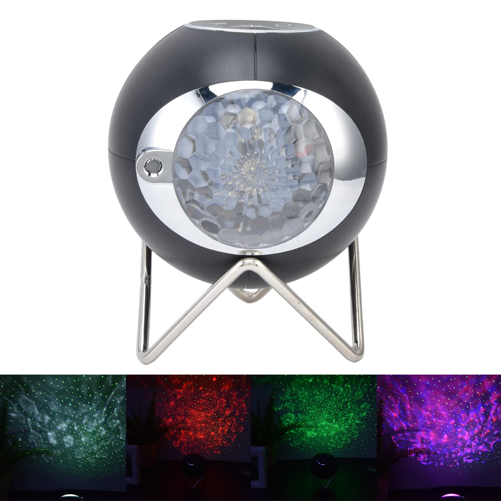 Lámpara proyector de estrellas colorida con control remoto táctil, temporizador, luz nocturna con proyección y música para fiestas infantiles.