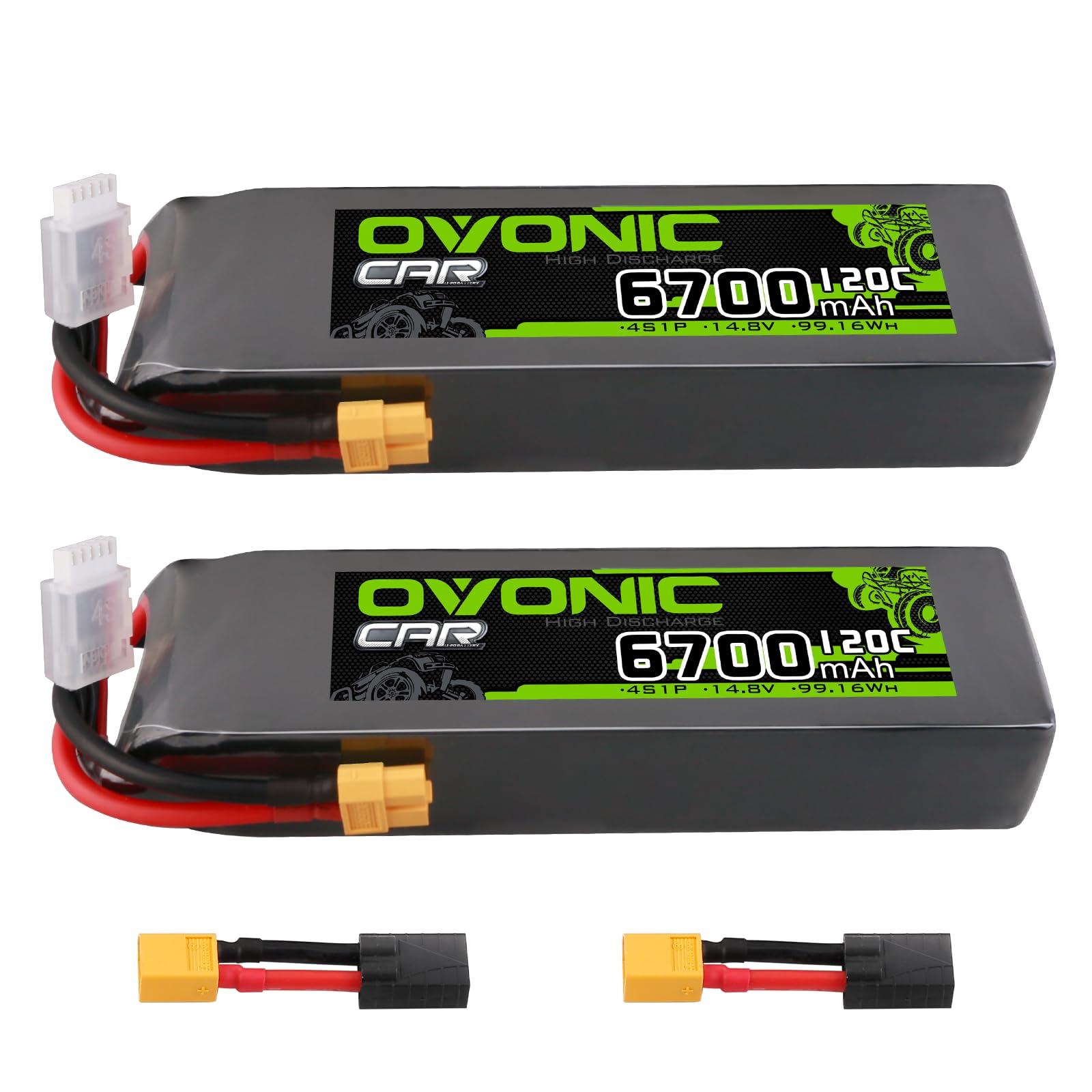 Amazon.com: OVONIC 14.8V 4S LiPo Battery 6700mAh 120C with TRA Amazon.com: OVONIC 14.8V 4S LiPo Battery 6700mAh 120C with TRA