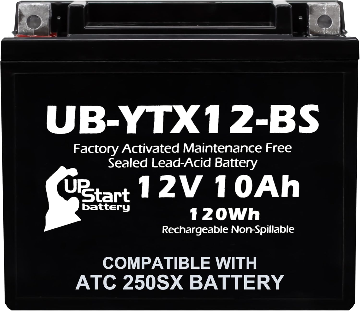 12V 10Ah YTX12-BS Replacement for Honda ATC 250SX Battery - Compatible with Honda ATC250SX Battery (1985-1987) - 12 Volt 10 Amp ATV Batteries AGM SLA