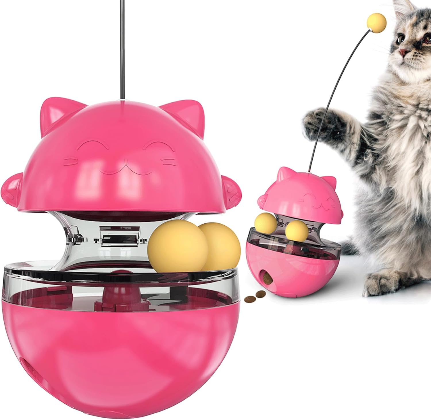 AKAKL Cat Treat Dispenser Toy Cat Treat Ball Dispenser Tumbler Cat Food Toy Cat
