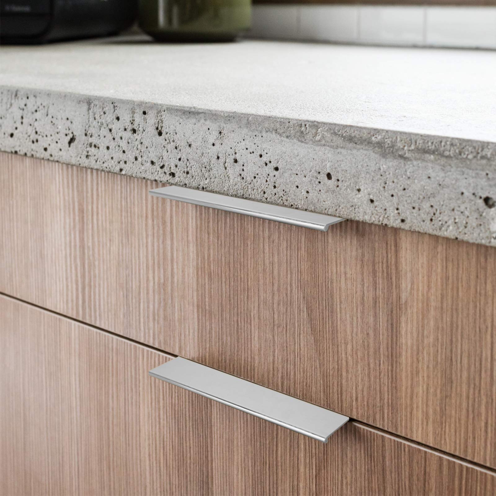 goldenwarm 15 Stück Möbelgriffe Metall Griffe für Küchenschränke Möbelgriffe Silber LS7030SNB128 Möbelgriffe Küche Aluminium Küchengriffe 128mm