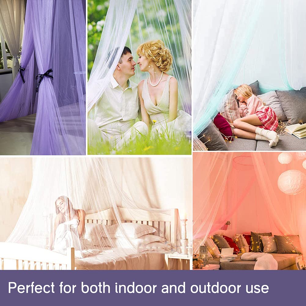 Tyuodna - Zanzariera a cupola grande, zanzariera per letto matrimoniale, letto singolo, zanzariera con gancio adesivo, tenda per letto da viaggio e casa (viola)