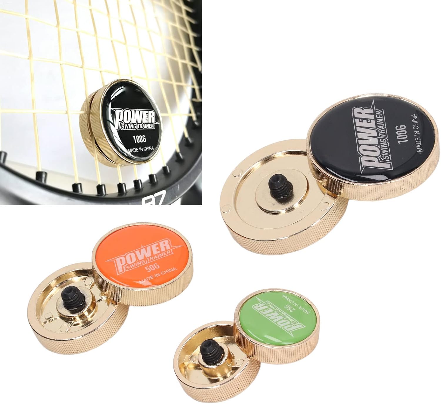 Topyond Tennis Racket Swing Weight Training Aid - Adds 100g, 50g, or 25g to Your Racquet for Enhanced Control, Tennis Weight for Racket