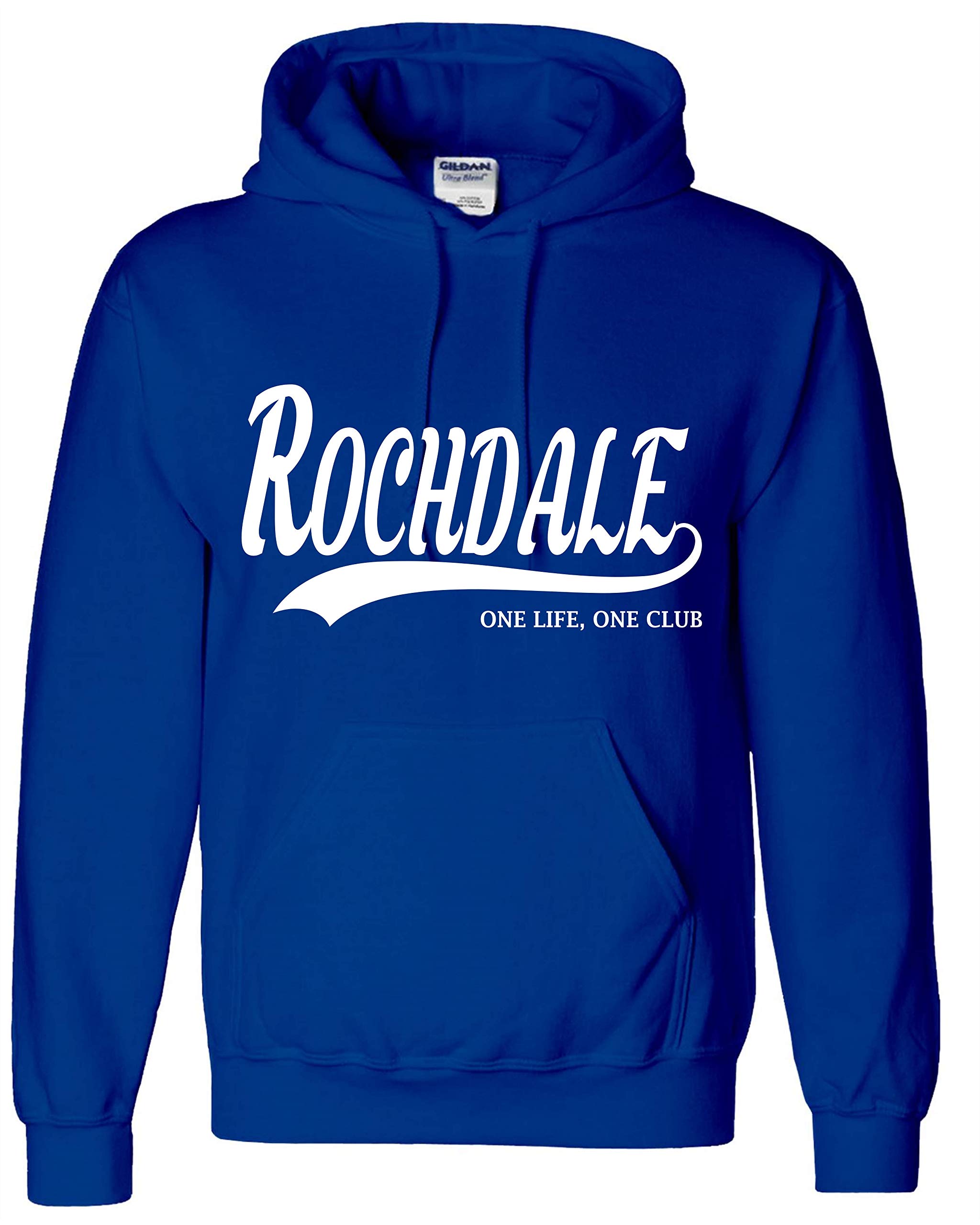 All About The Print ROCHDALE Football Gift - Hoodie one life one club top jumper sweatshirt FC Present FH44 (Adult XL, Blue)