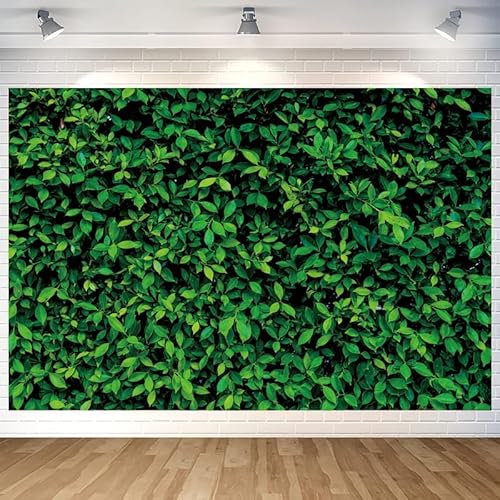 Green Leaves Backdrop Wall Banner Greenery Photography Background for Home Outdoor Birthday Party Baby Shower Decoration Supplies 70.8 x 47.2 Inch