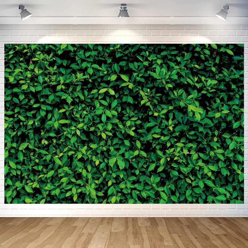 Green Leaves Backdrop Wall Banner Greenery Photography Background for Home Outdoor Birthday Party Baby Shower Decoration Supplies 70.8 x 47.2 Inch
