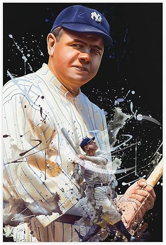 LVTFCO Póster de Babe Ruth para niños, para dormitorio, béisbol, deportes, citas, papel firmado, arte de pared, estilo sin marco, 12 x 18 pulgadas