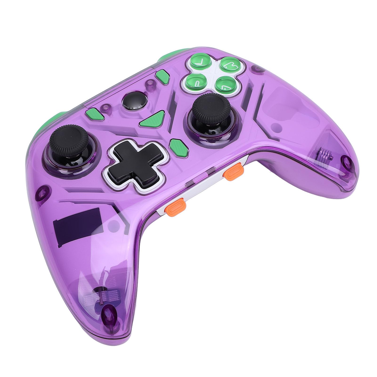Generic Kontroler Gier Bezprzewodowych, Kontroler Gier Wideo Anti Drift Joystick 2.4G 5.3 6 Axis Gyroscope z Inteligentnym Doku ładującym do Domu (fioletowy)