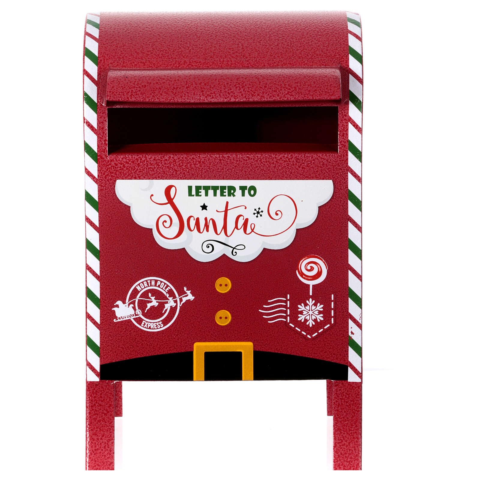 Cassetta delle lettere metallo rosso Natale 35x20x20 cm