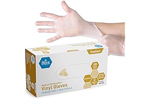 MED PRIDE Clear Vinyl Examination Gloves