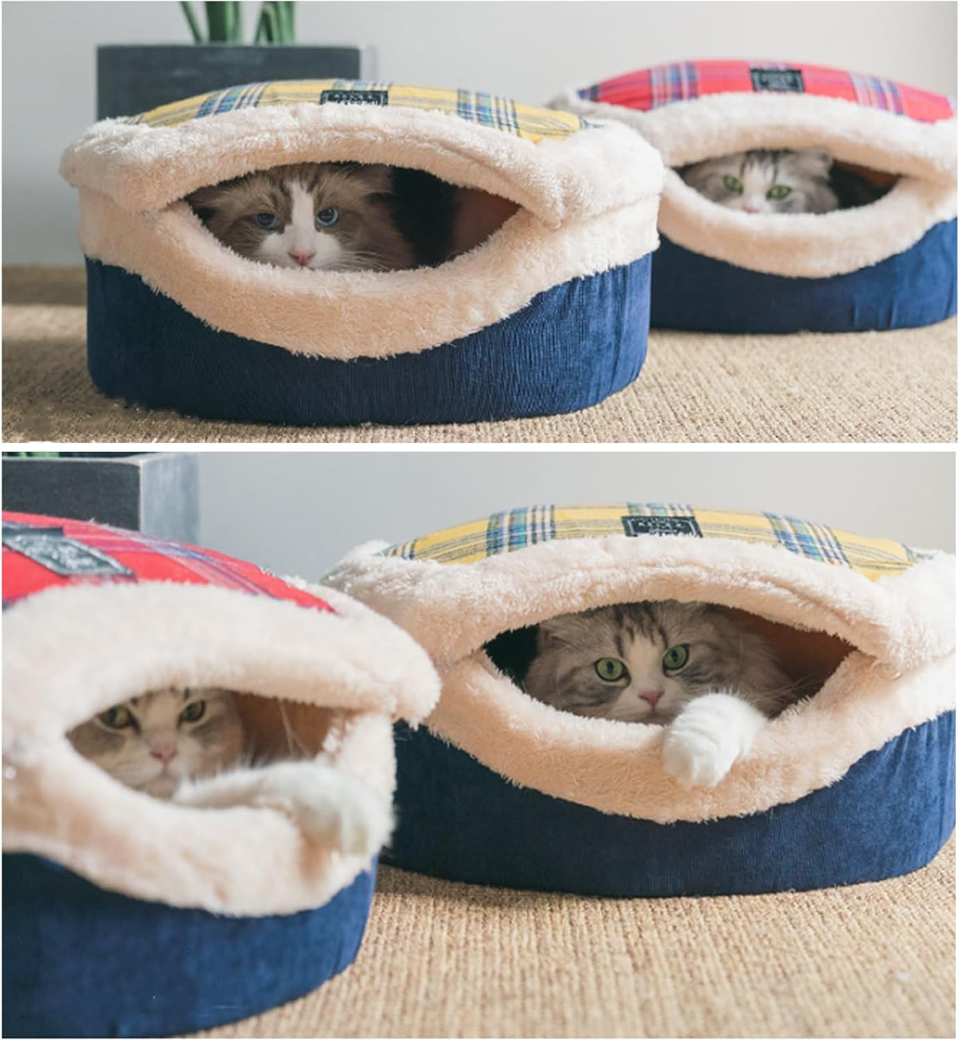 マラソン大幅ポイントUP／ドーム型 キャットハウス M 猫耳型ペット