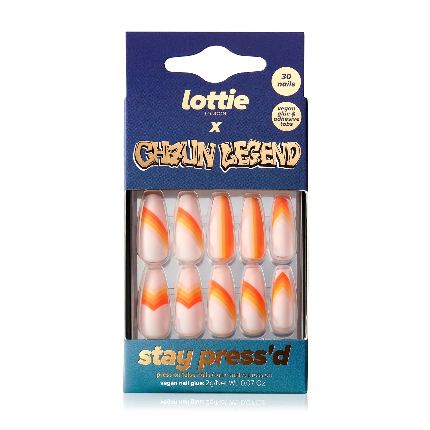 lottie LONDONx Chaun Legend False Nails - Sunset Strip - 30 PCS Press on False Nails