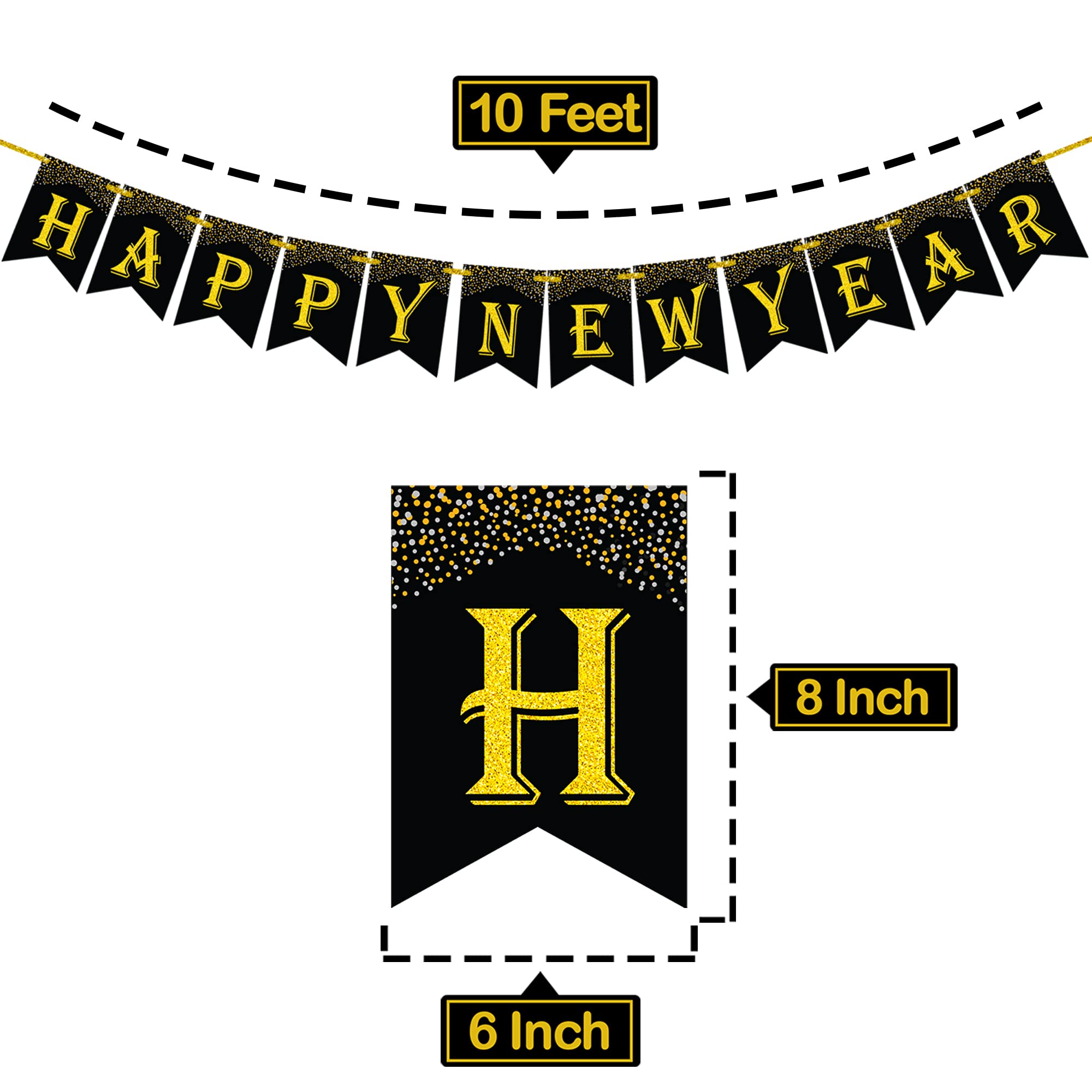 Snapklik.com : Happy New Year Banner 2026 - Large 10 Feet, No DIY Gold ...
