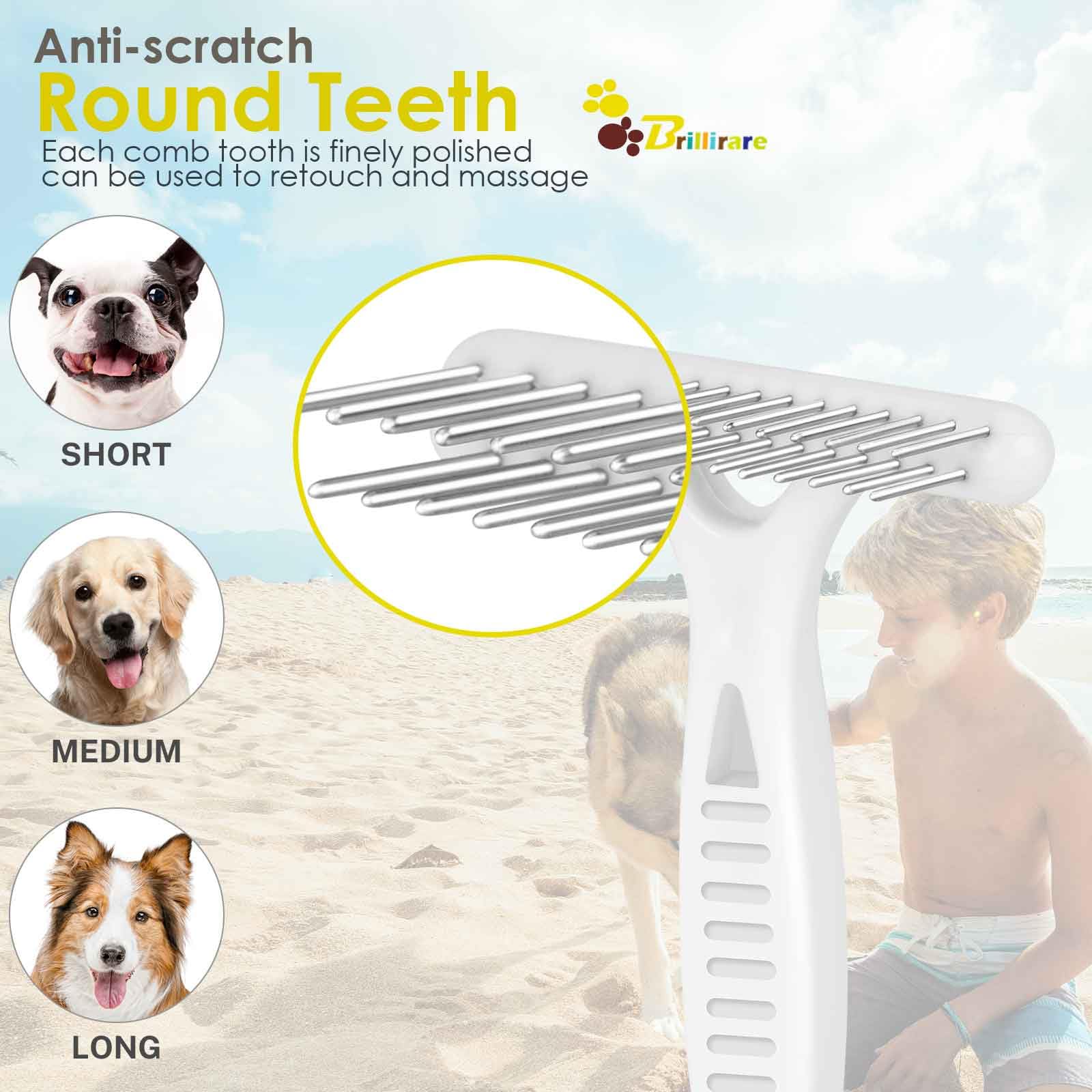 Dog Deshedding Brush Gentle Undercoat Rake Efficient Pet Grooming Tool ...
