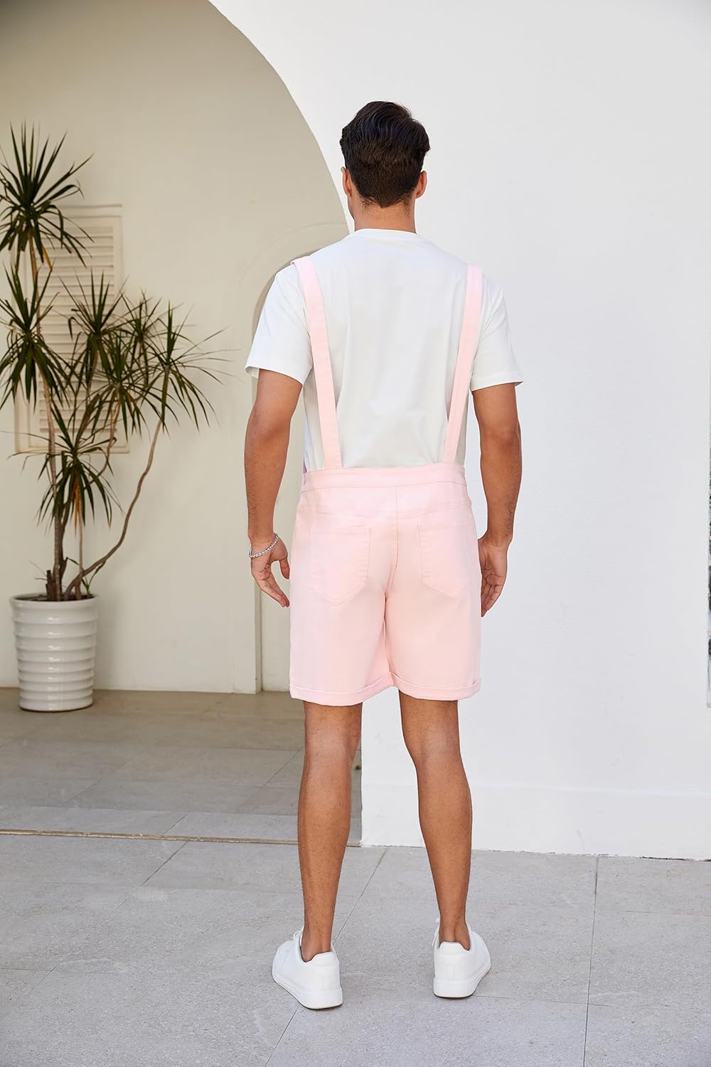 LONGBIDA Men's Denim Overalls Shorts Jean Bib Women Jumpsuit Casual Walkshort Summer Romper with Pockets - Image 6