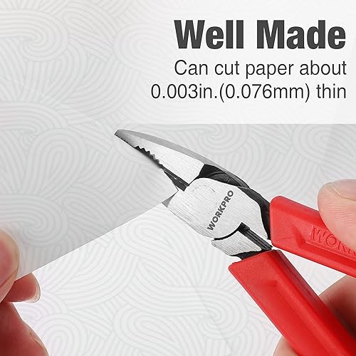 Miniatura 9 de WORKPRO Alicates extractores de tornillos Linesman S de 6.5 pulgadas (alicates combinados) con mordazas antideslizantes únicas, herramienta de