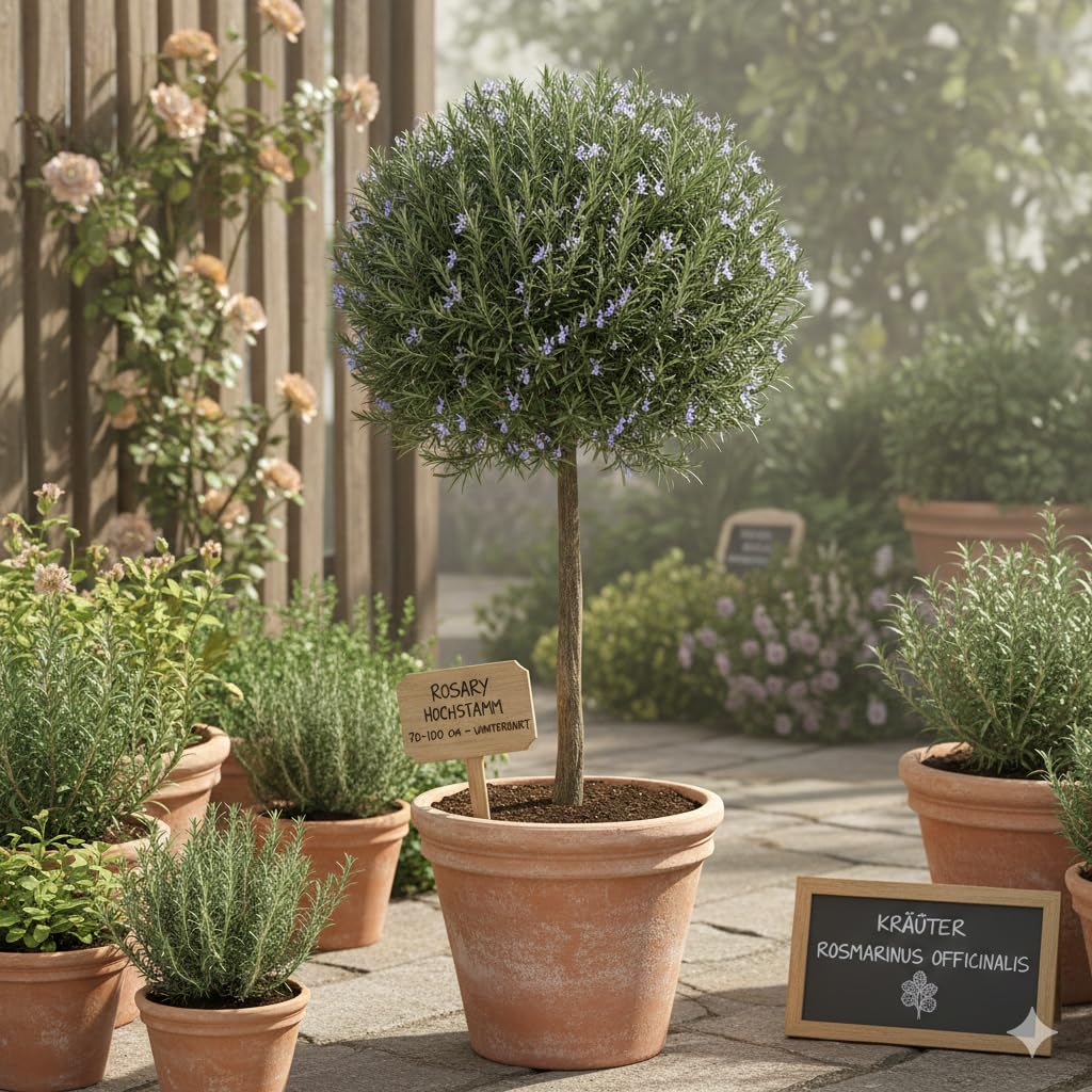 Rosmarin Hochstamm, Rosmarinus officinalis, winterhart, 70-100 cm