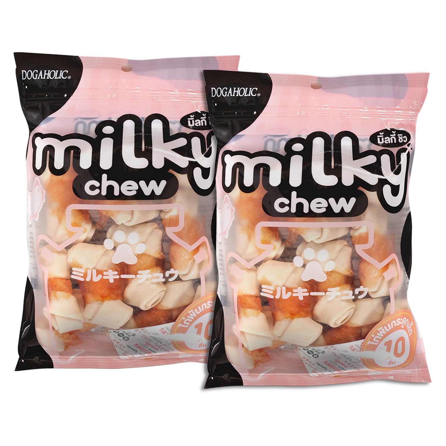 Milky Chew Chicken & Milk Flavored Bone Style Dog Treats, Nutrients Rich Snacks for Training & Rewards, Suitable for All Dog Breeds - Pack of 2 (B09HXKBP4P) Amazon Price History, Amazon Price Tracker