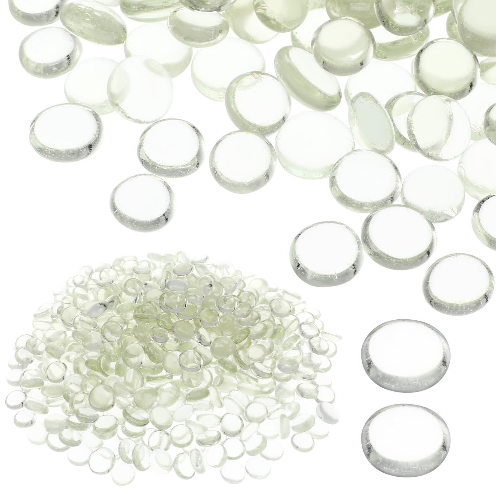 SEWACC Perles de Verre Transparentes et Remplissage Vase Élégant pour Vases 500 Décoration Cheminée Galets Plats et Ronds en Verre Résistant