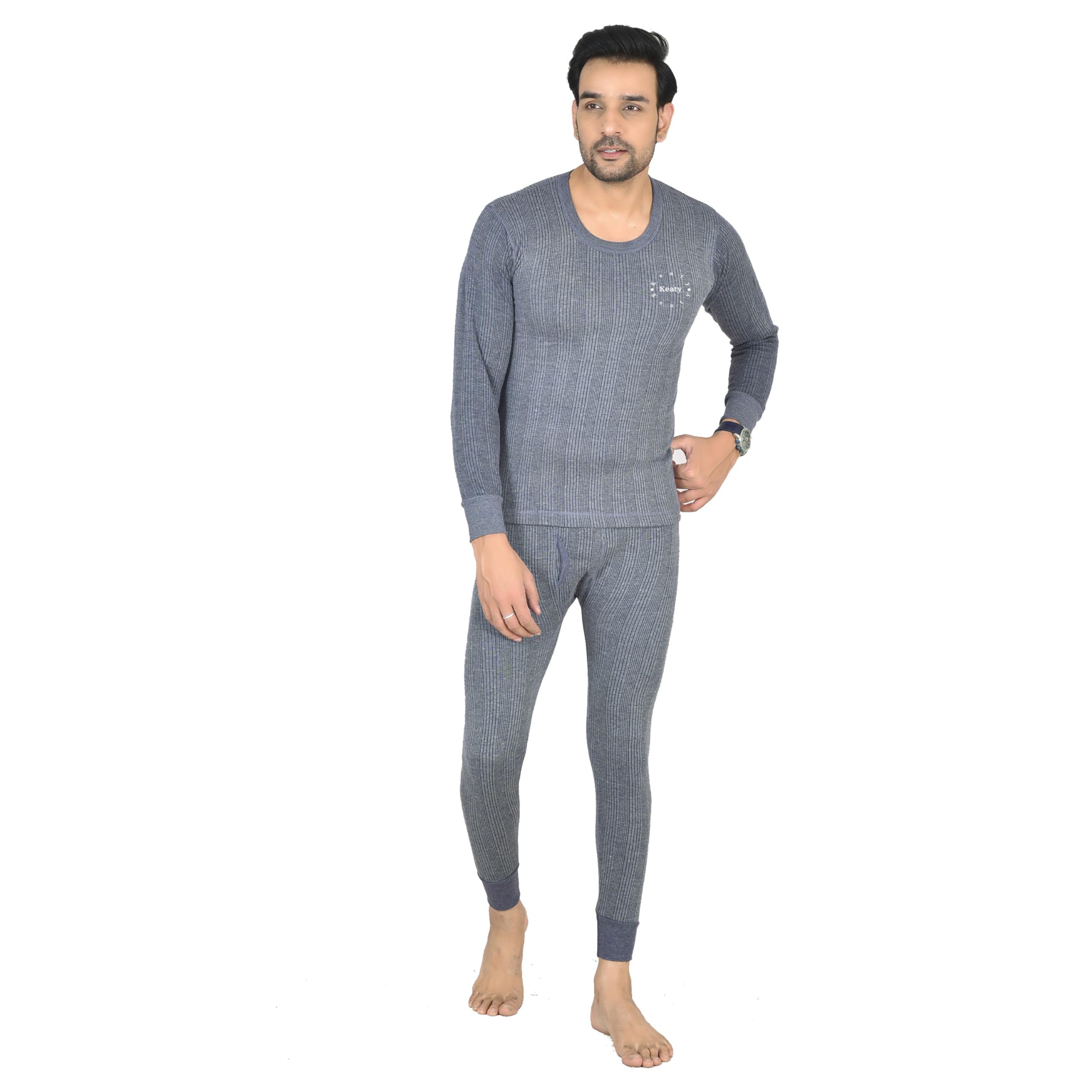 Men’s Woolen Thermal Set for Winter | Full Sleeves Top & Bottom | Ultra-Warm Wool Blend Inner Wear | Stretchable & Soft Thermals for Extreme Cold-image-8