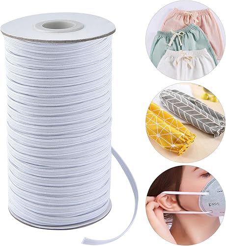 Miniatura 4 de Coopay Cuerda elástica de 160 yardas de largo de 18 pulgadas de ancho, banda elástica, cuerda elástica pesada, para costura, 2 rollos, 80