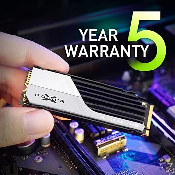 Silicon Power 2TB XS70 Nvme PCIe Gen4 M.2 2280 SSD R/W Up to 7,300/6,800 MB/s, DRAM Cache, with Built-in PS5 Heatsink, Compatible with PlayStation 5 (SP02KGBP44XS7005)
