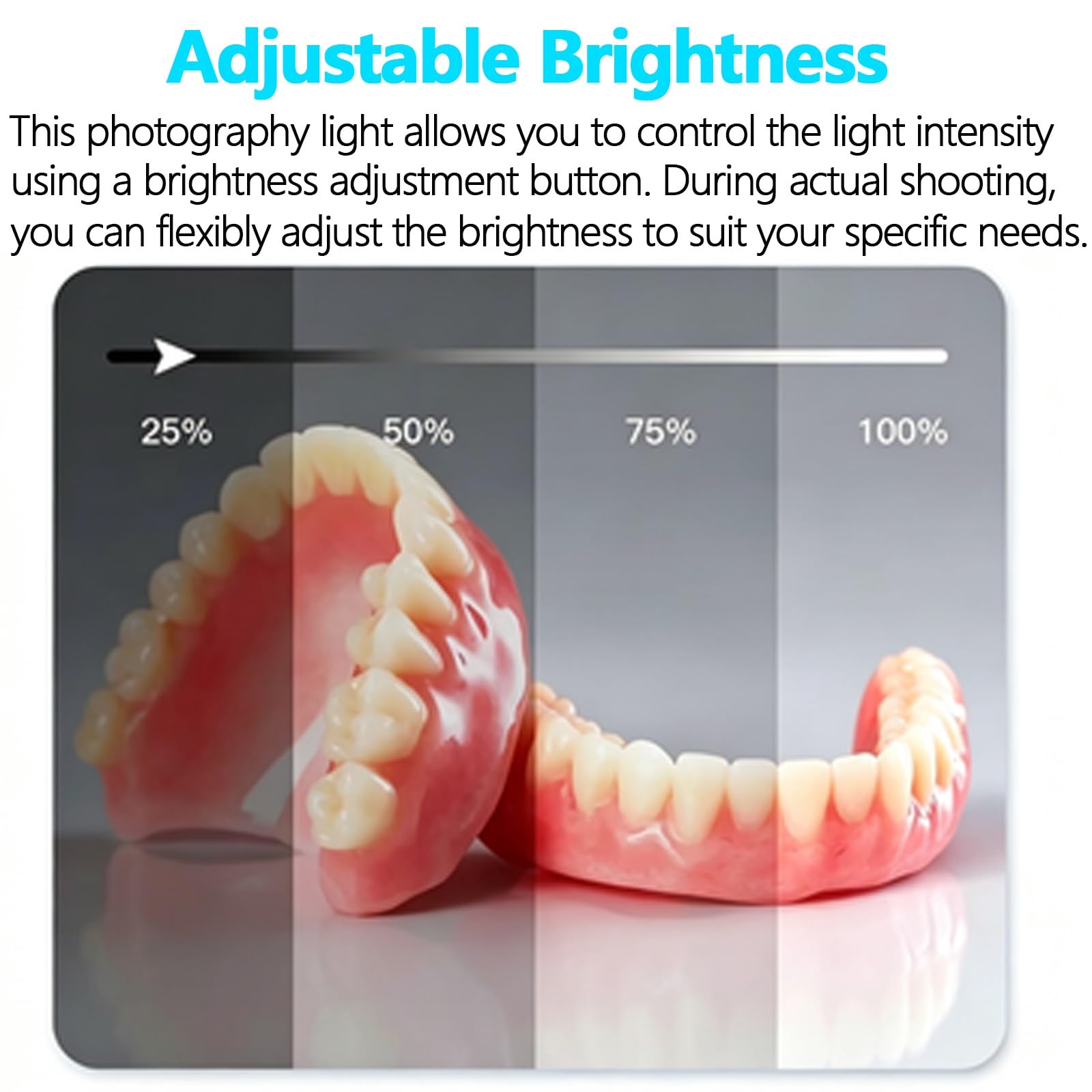 Kit de fotografía con luz de llenado Dental, Linterna for teléfono móvil, con Soporte Ajustable, iluminación Envolvente 3D, 5 Modos, Salida de 32000 Lux, for el hogar, salón, Hospital