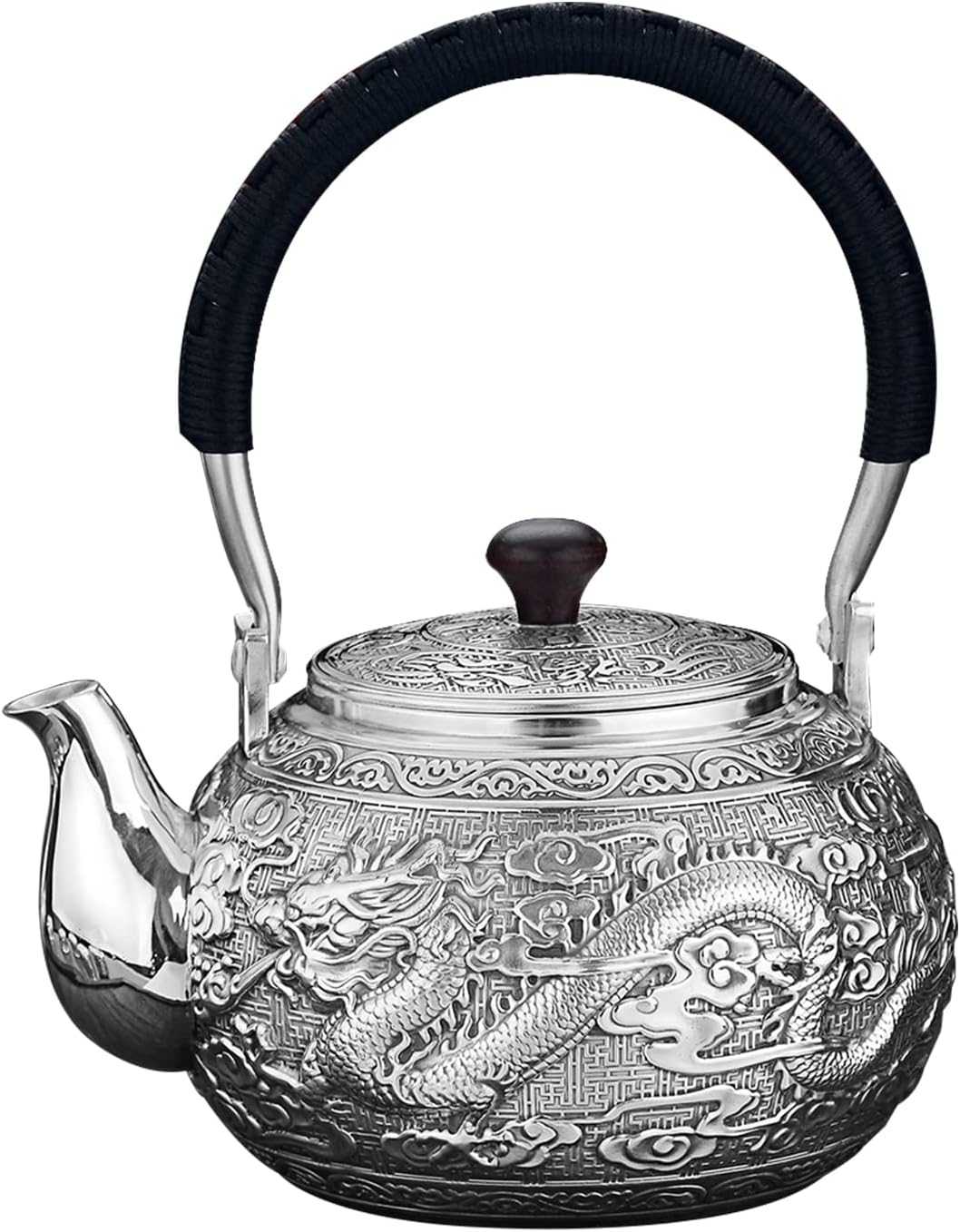GOHQ Chinese Tea Kettle Stovetop Gift Set, 999 Sterling