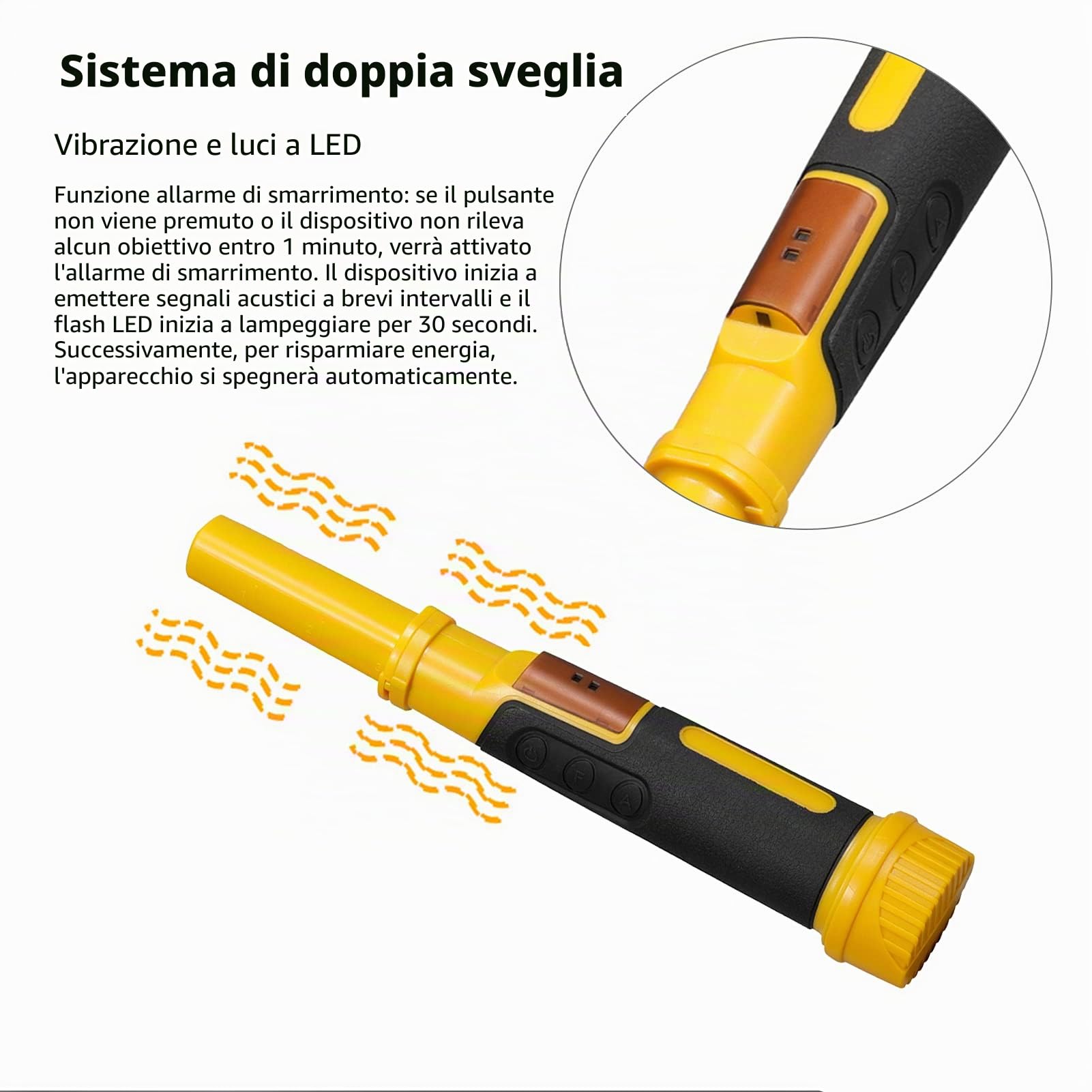BuyWeek Metal Detector Subacqueo, 2 in 1 Rilevatore di Metalli IP68 Impermeabile Portatile Metal Detector Professionali per Bambini Adulti