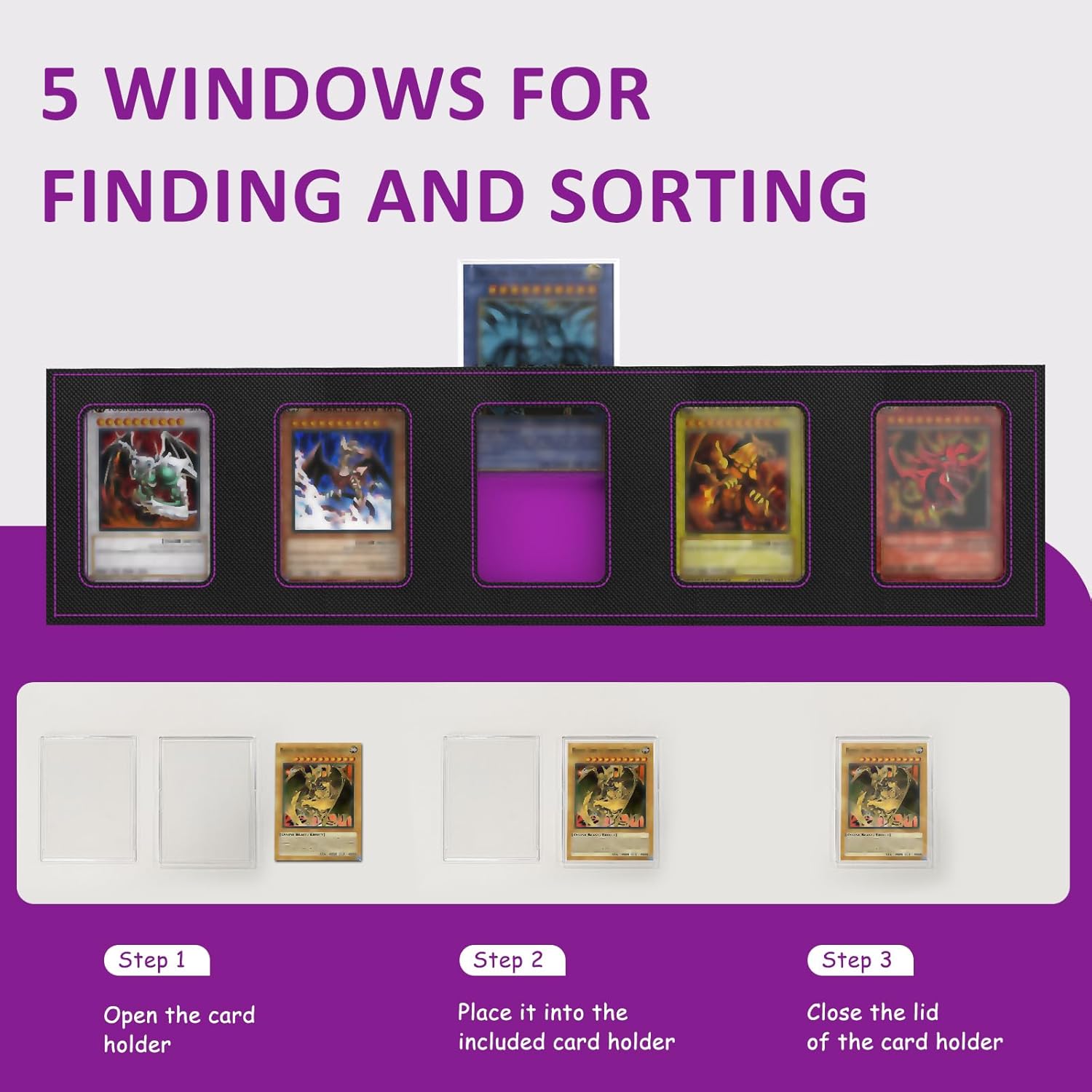 Trading Card Storage Box, 3900+ MTG Deck Box with Display Window, 5-Row Portable commander deck box for MTG/TCG/Magic Cards and Sports Cards Gifts for Card Collector,Gifts for Card Collector
