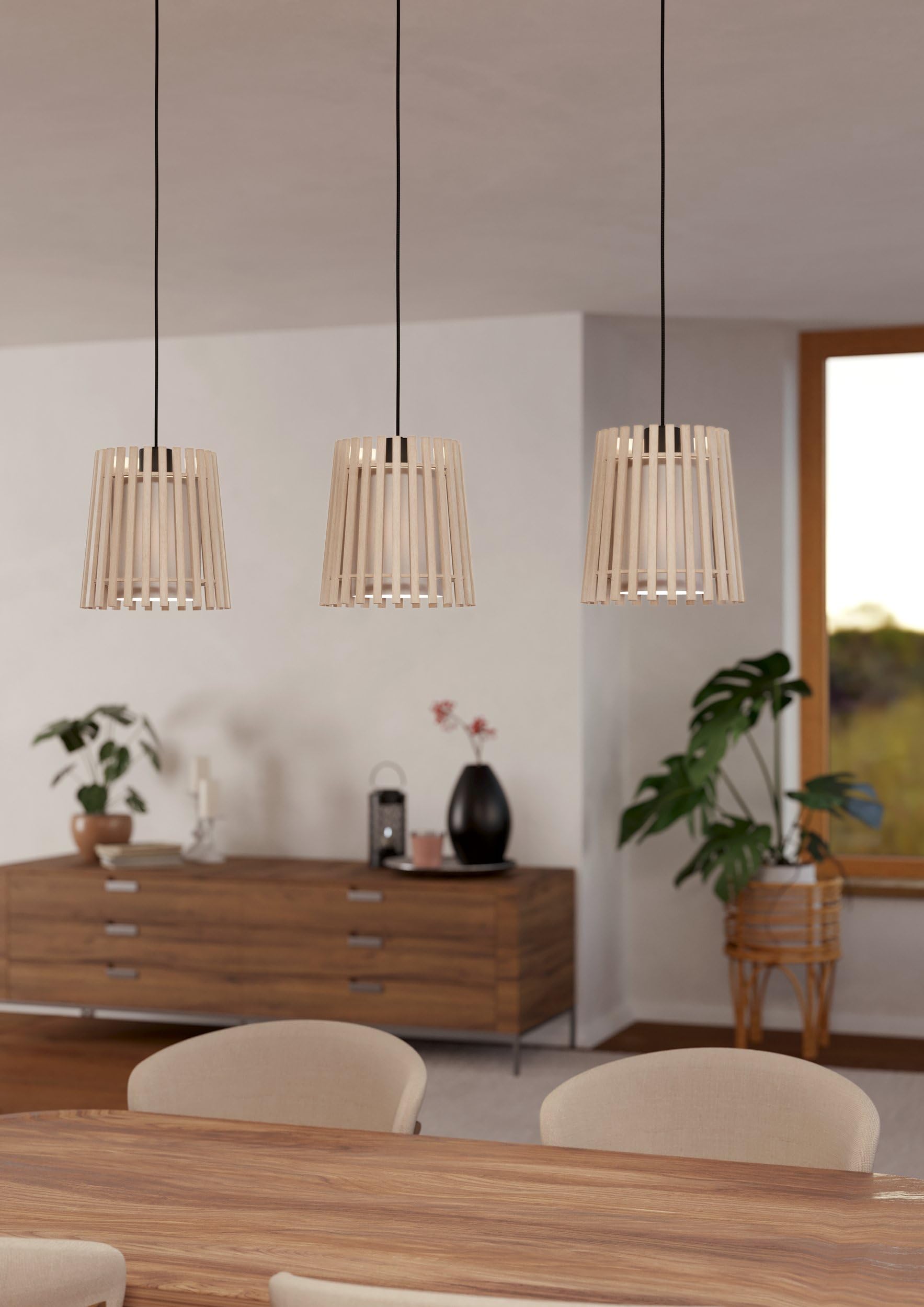 EGLO Lampa wisząca Fattoria, 3-płomienna lampa nad stół jadalniany