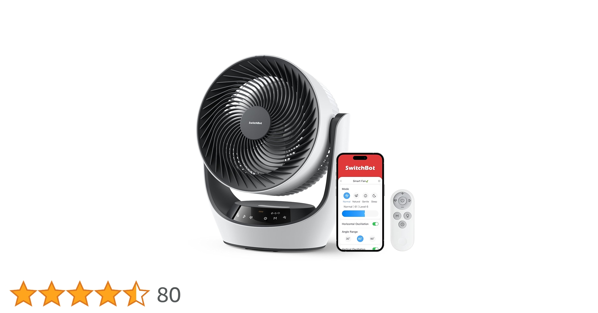 SwitchBot Portable Smart Fan with 9-Speed Quiet Airflow