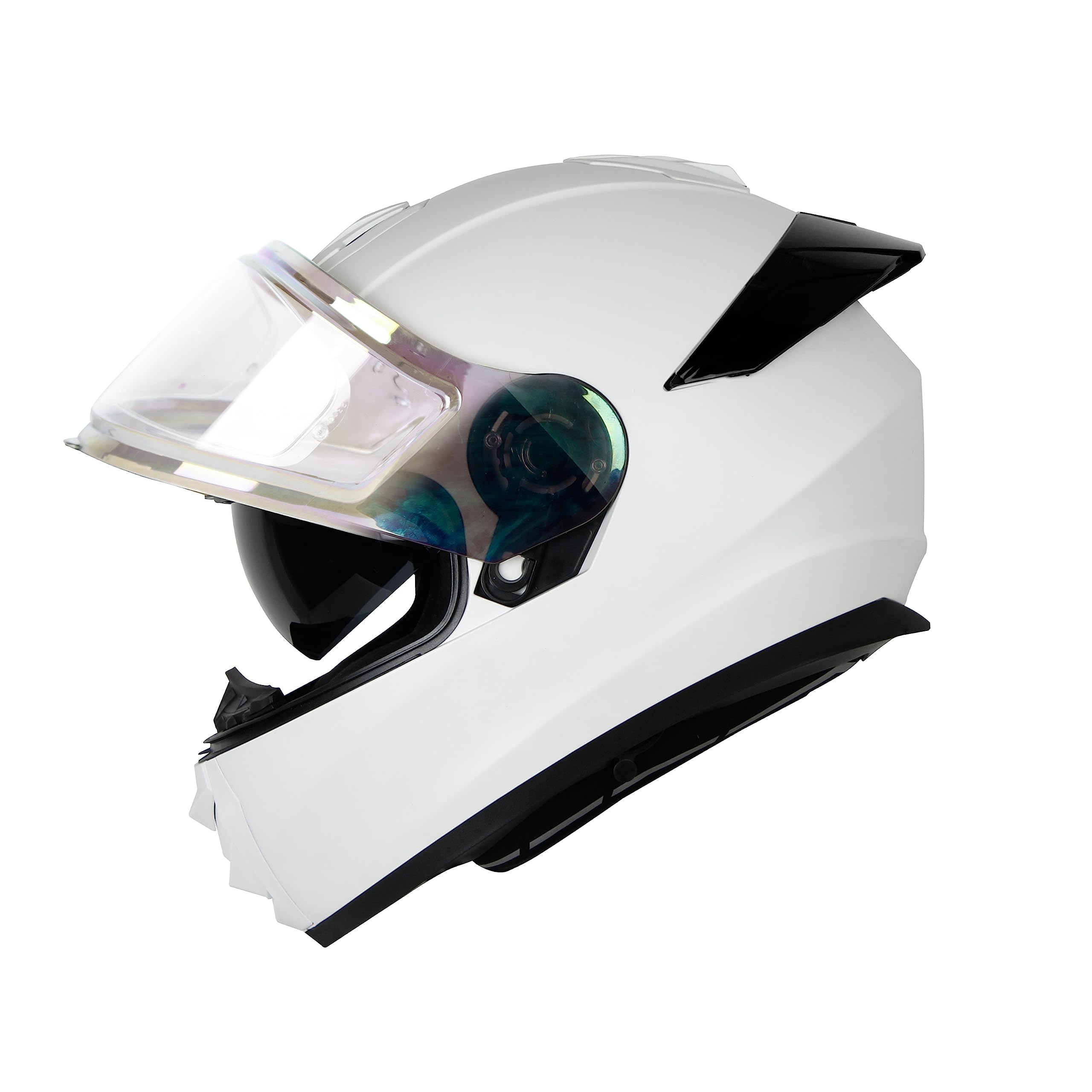 Ignyte IGN-8 ISI/DOT Certified Double Visor Full Face Helmet with Outer Anti Fog Clear Chrome Border Visor and Inner Smoke Sun Shield-image-9