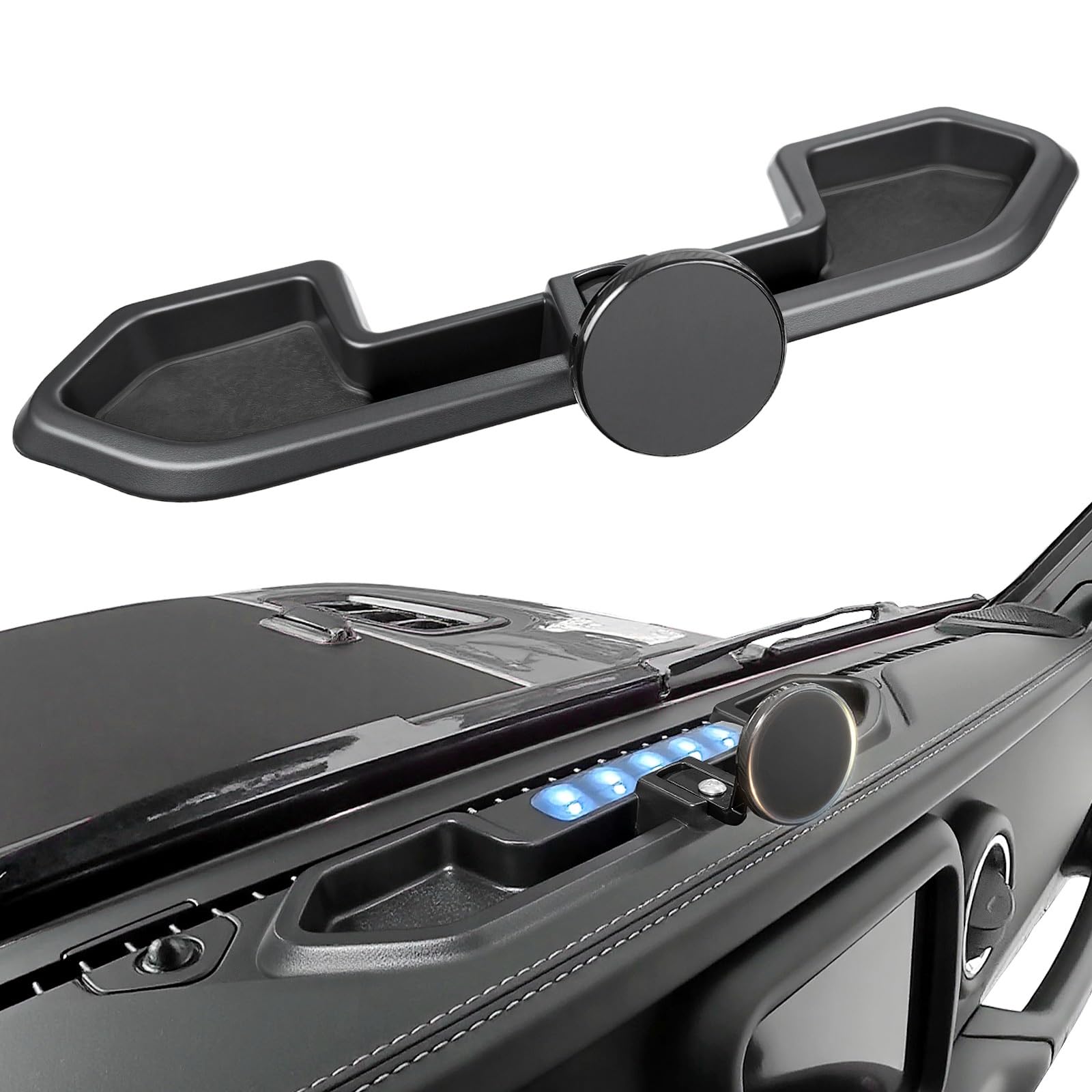 Magnetic Dash Phone Mount for 2021-2023 Jeep Wrangler JL 4xe Accessories Multi-Mount Phone Holder Dashboard Storage Tray with Extra Clip Bracket, Not for Gladiator/Wrangler 4X4