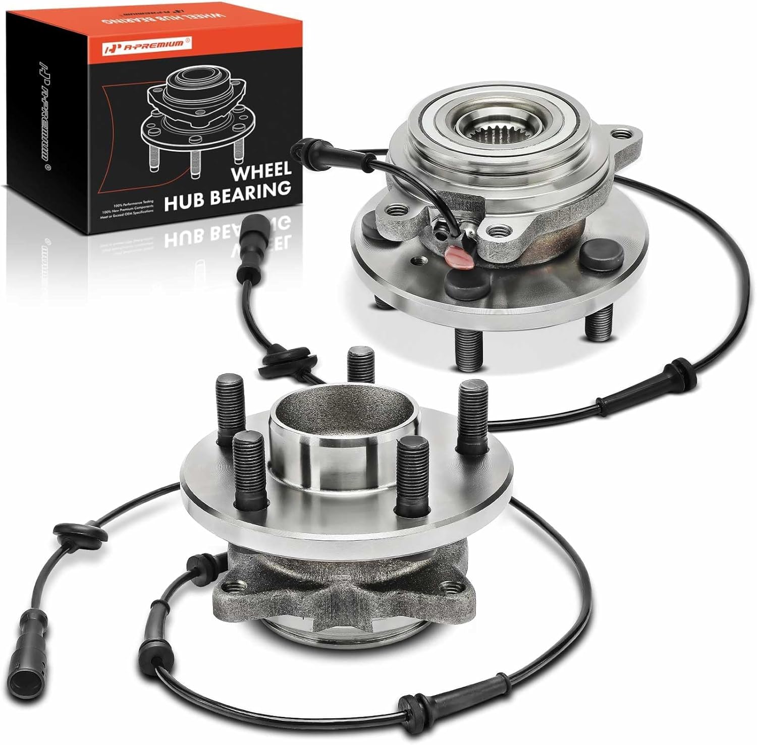 A-Premium 2 x Rear Wheel Bearing and Hub Assembly with ABS & 5-Lug Compatible with Land Rover Discovery Series II 2 1999-2004 4WD Only