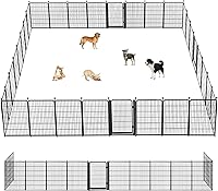 Vista 13 de Corralito para perros, 40 pulgadas, 8 paneles, valla para perros con puerta extra ancha, corral para mascotas anti-tropiezos, corral para perros a