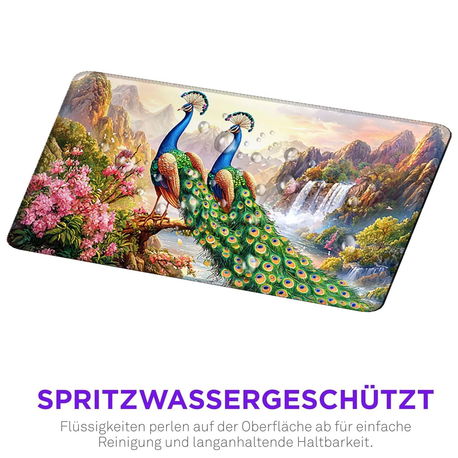 Podkładka pod mysz do gier, 1600 x 800 mm, XXL, duża gamingowa podkładka pod mysz, wodoodporna podkładka pod mysz, długa podkładka na biurko z przeszytymi krawędziami, mata na biurko z gumową