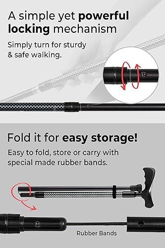 Miniatura 5 de Bastón Ergo para hombres y mujeres, bastones para caminar para personas mayores, bastón ajustable para mujeres, bastones para equilibrar a las
