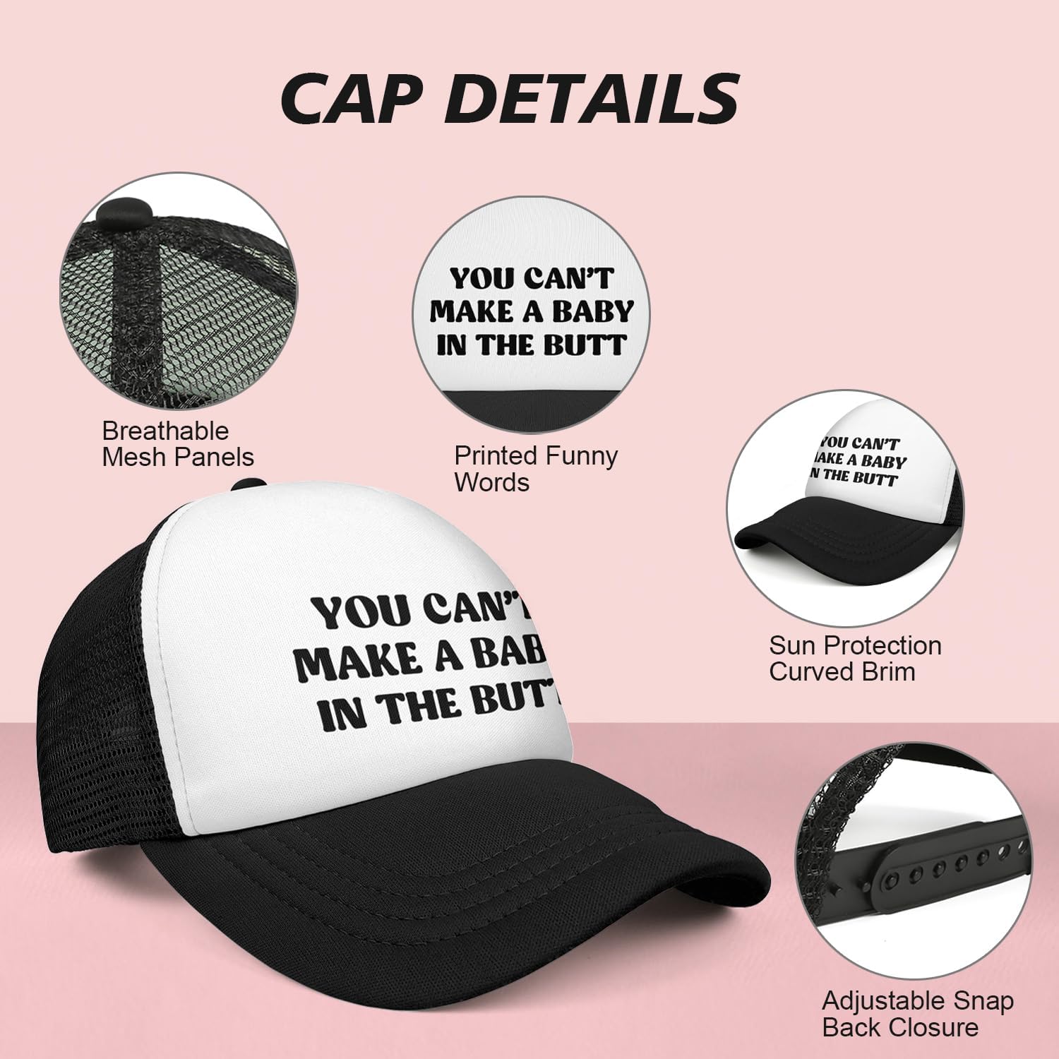 Funny Trucker Hat Gag Gifts Snapback Hat Drinking Joke Baseball Cap for Men Women - Image 3