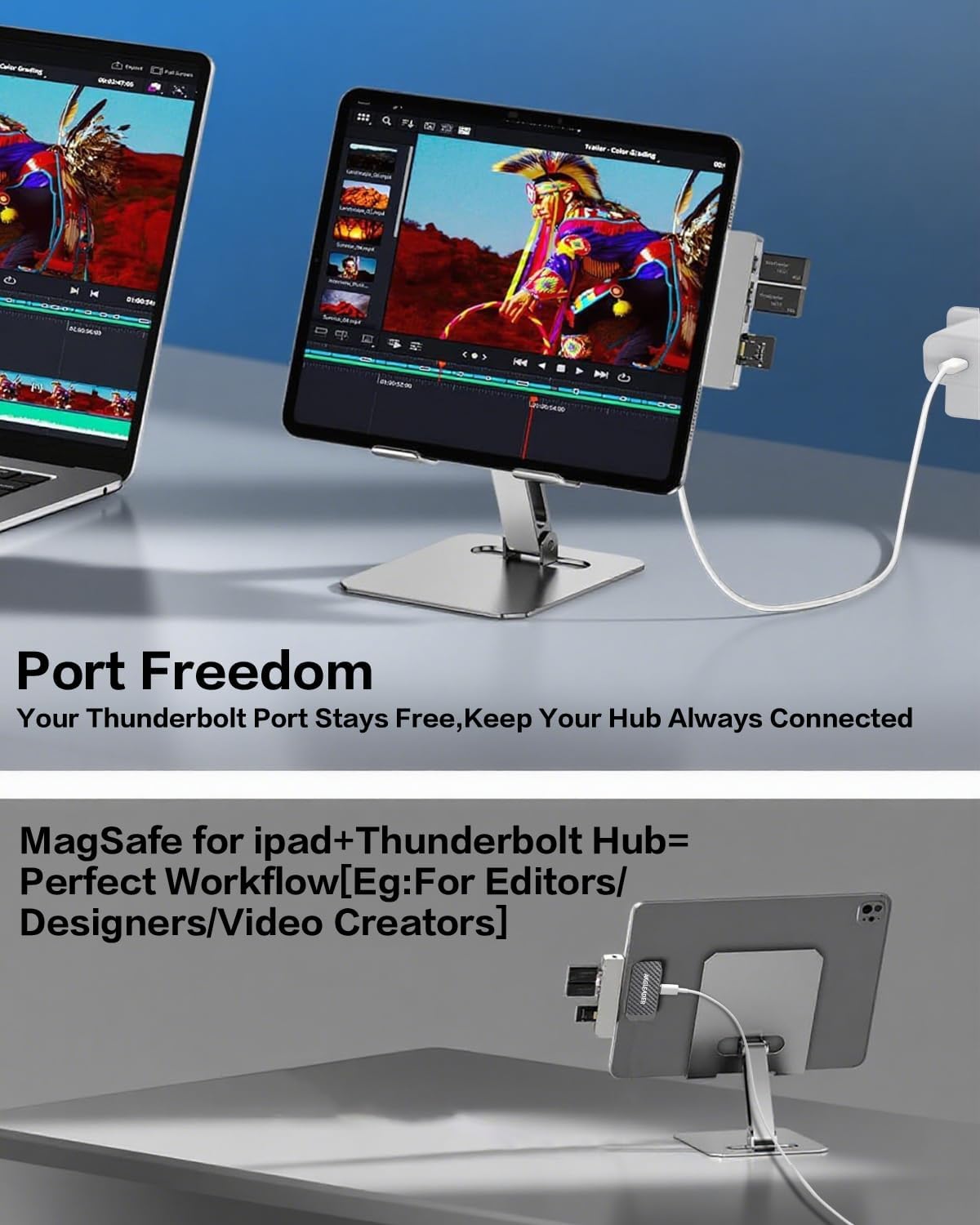 Magnetic Wireless Charger for iPad Pro13 inch A2925 A2926 M4;A3360/A3361 M5;35W Fast Magnetic Charger for ipad pro with 3.28ft USB-C Cord Cable (Adapter Not Included)