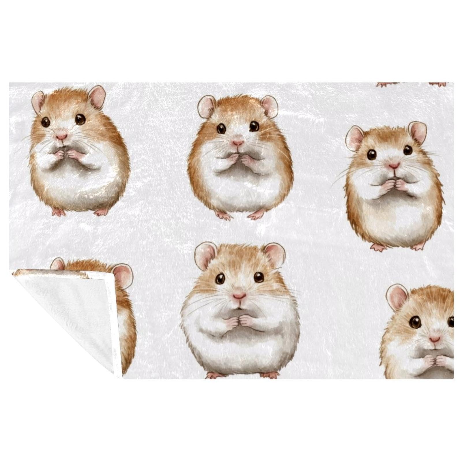 Couverture douce Little Hamsters 150x100 cm plaid chaud lit et canapé