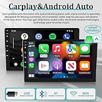 Vista 3 de Radio de coche Android con pantalla táctil de 9 pulgadas con Apple Carplay inalámbrico y Android Auto, estéreo de doble DIN 2+32G con DSP/múltiples