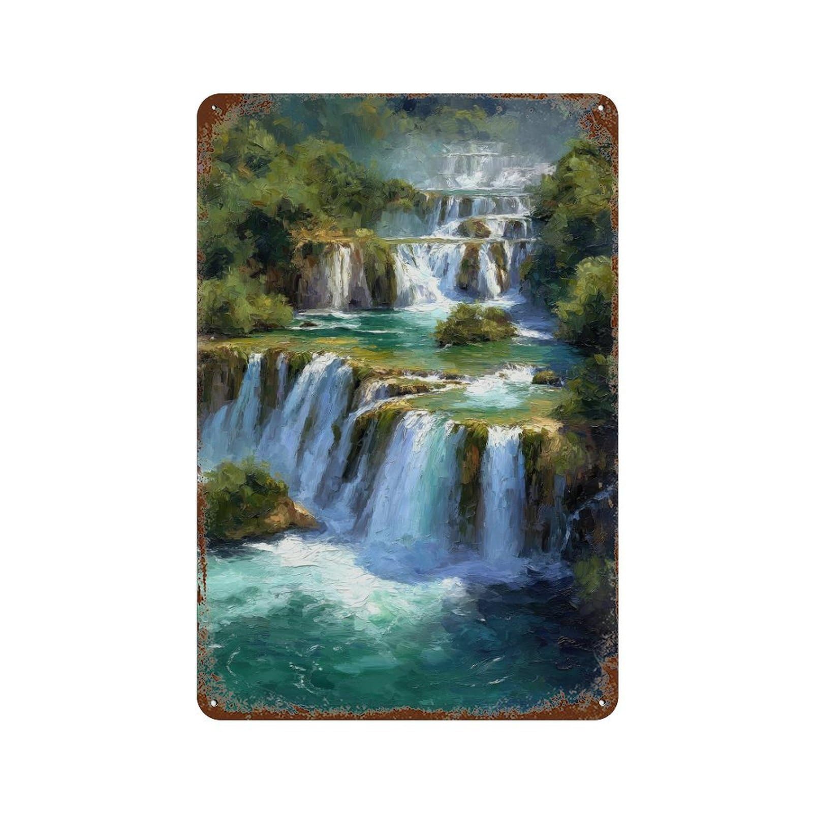 xiaoxiaoshen Krka National Park Croatia Travel Waterfalls Wall Decor Art Metal Tin Poster Modern Home Decor Art Home Bar Shop Decorations Vintage Sign 30x20cm