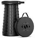 Ayerim Portable Collapsible Stool with Lock for Camping, Fishing Black gallery image