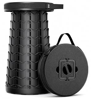 Ayerim Portable Collapsible Stool with Lock for Camping, Fishing Black