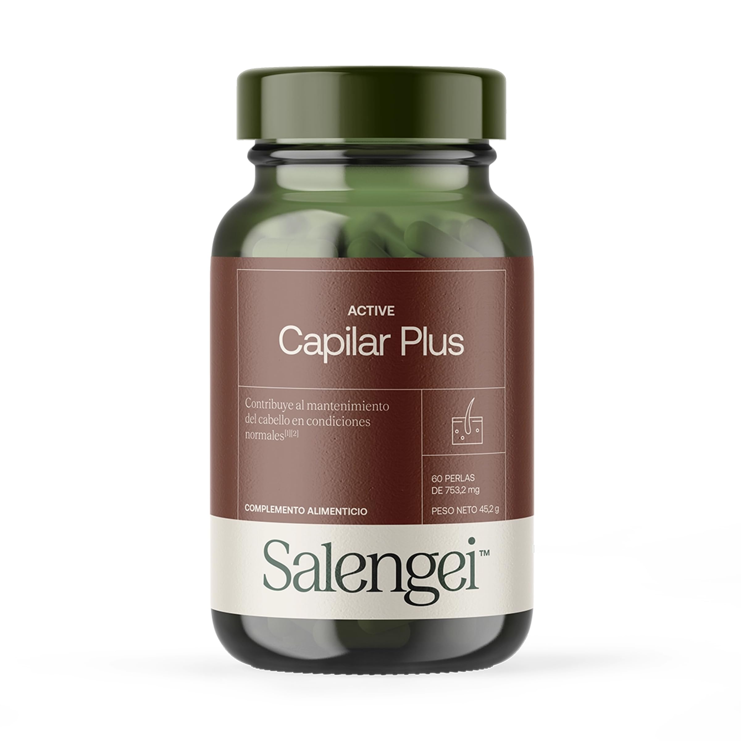 ACTIVE CAPILAR PLUS - Para el mantenimiento del cabello | Vitamina D, Zinc y Selenio | 60 perlas | Con extractos de aceite de Natursyn, contiene extracto de Serenoa repens, Biotina, y otras vitaminas