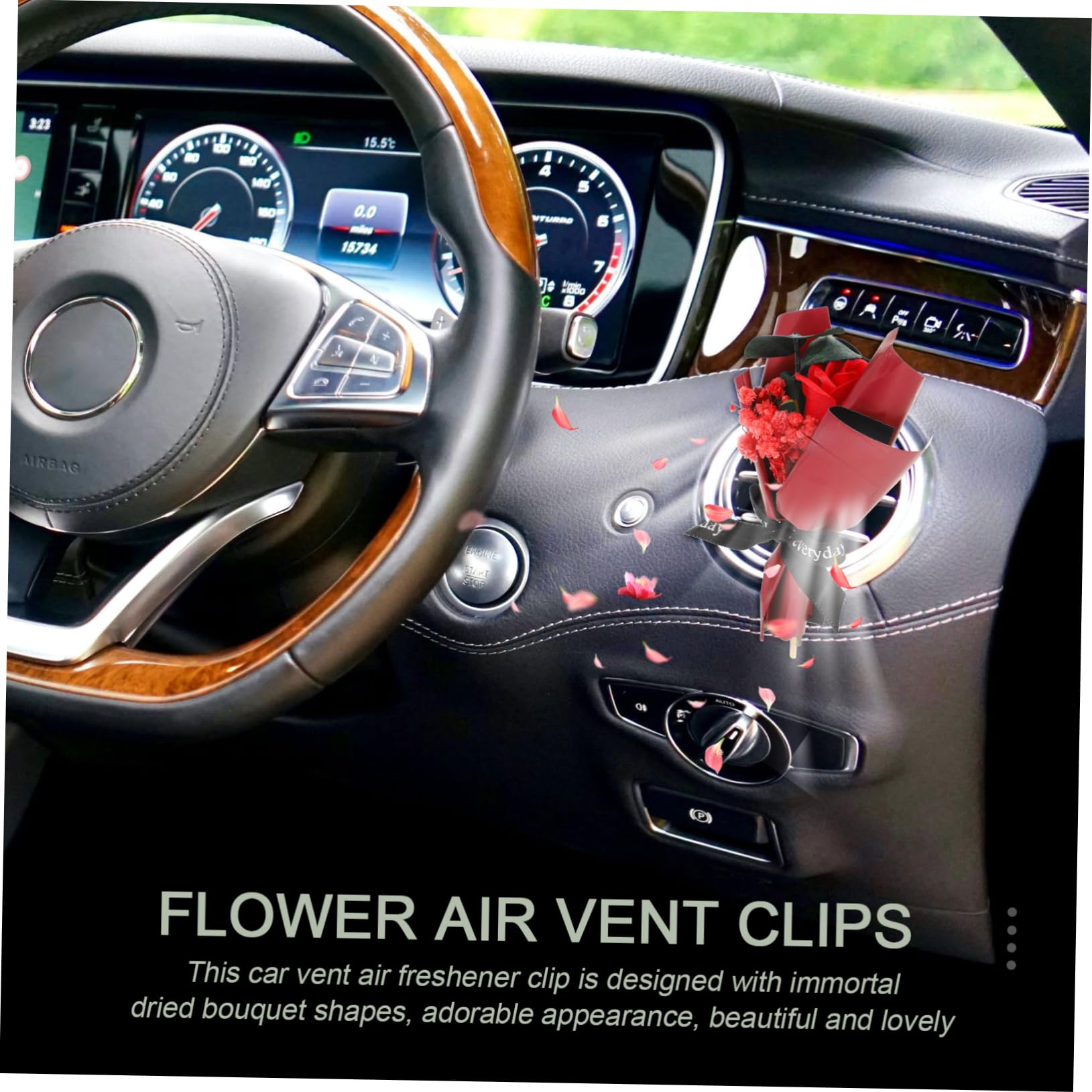 Gatuida 5pezzi Fioriera Per Auto Con Clip Aromatica Decorazione Interni Auto Con Fiori Secchi Profumazione Per Ufficio e Casa Accessorio Versatile Per Ogni Occasione